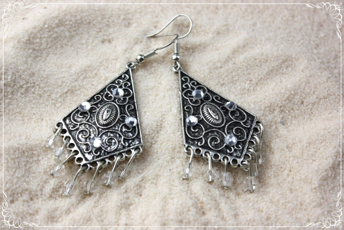 Boucles d'oreilles orientalisantes "Losanges"