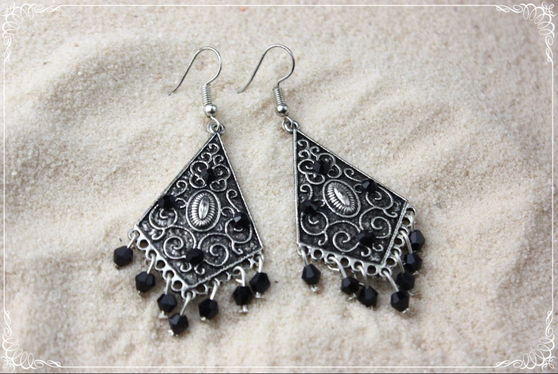 Boucles d'oreilles orientalisantes "Losanges"