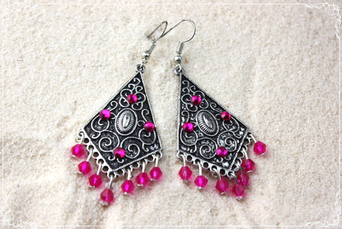Boucles d'oreilles orientalisantes "Losanges"