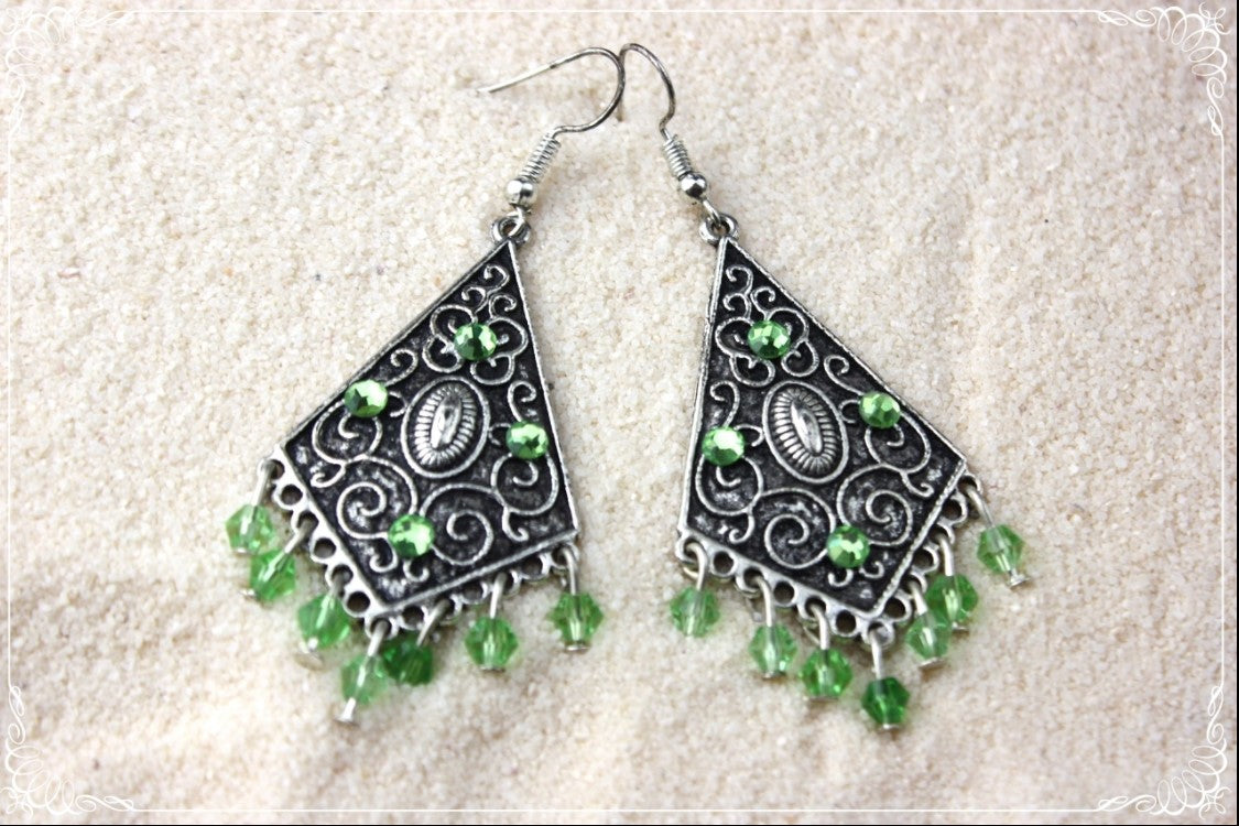 Boucles d'oreilles orientalisantes "Losanges"