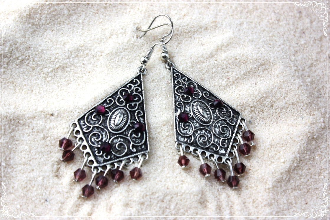 Boucles d'oreilles orientalisantes "Losanges"