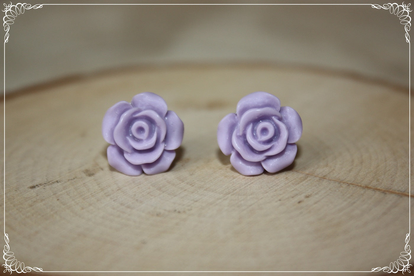 Boucles d'oreilles clous "Roses mattes"