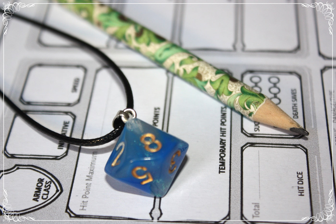 Pendentifs "Dés JDR - Bleus "