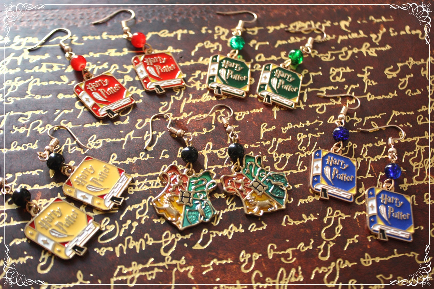 Boucles d'oreilles style "Harry Potter - Livres - Robes - Plateforme 9 3/4"