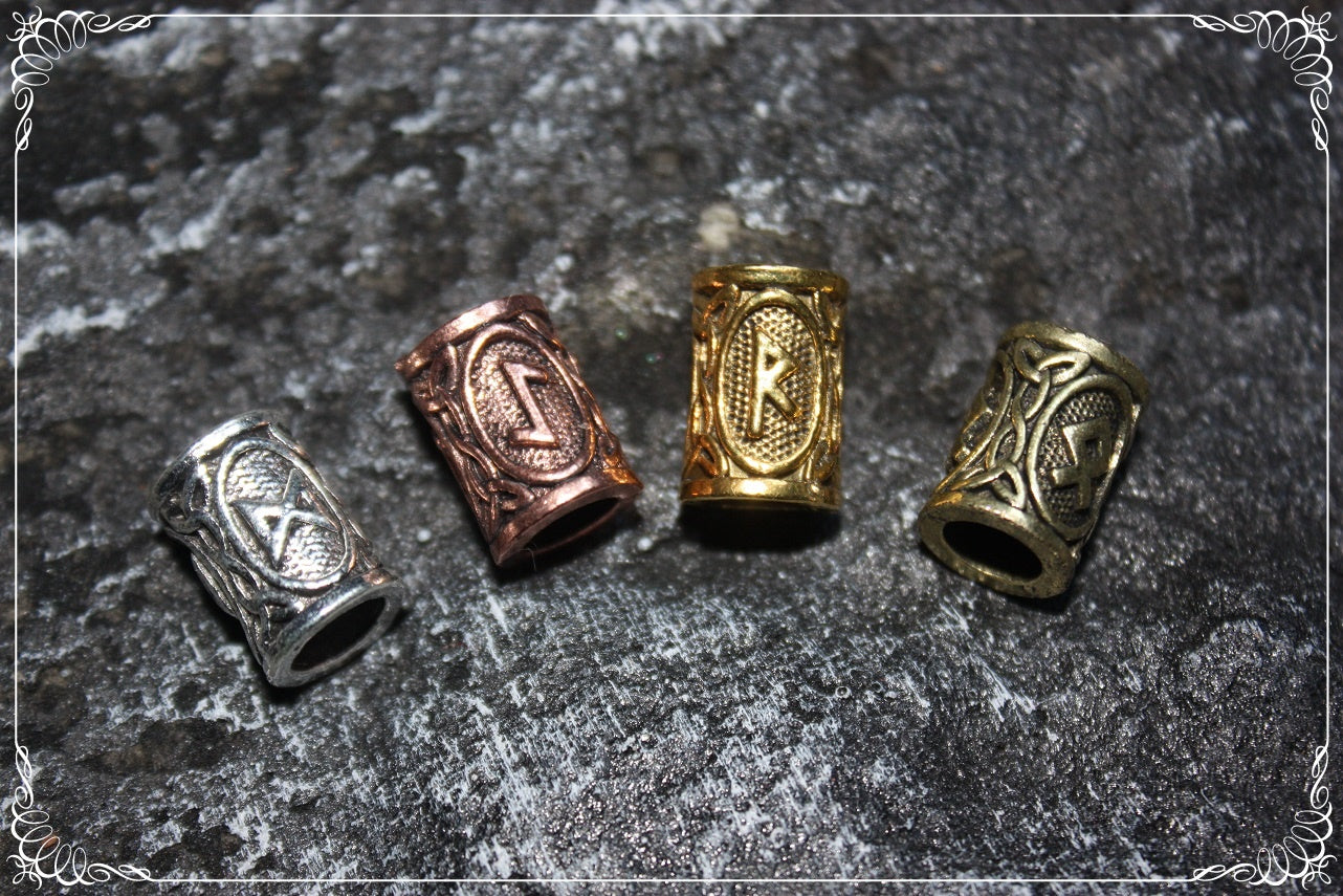 Perles cheveux barbe runes viking futhark