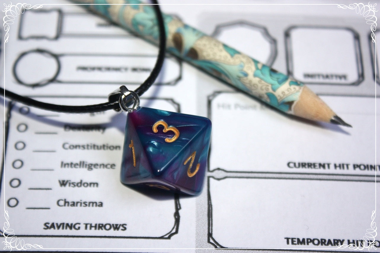 Pendentifs "Dés - Violets "