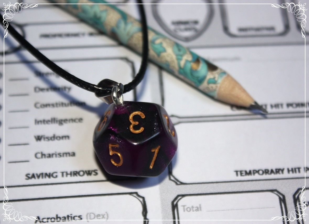 Pendentifs "Dés - Violets "
