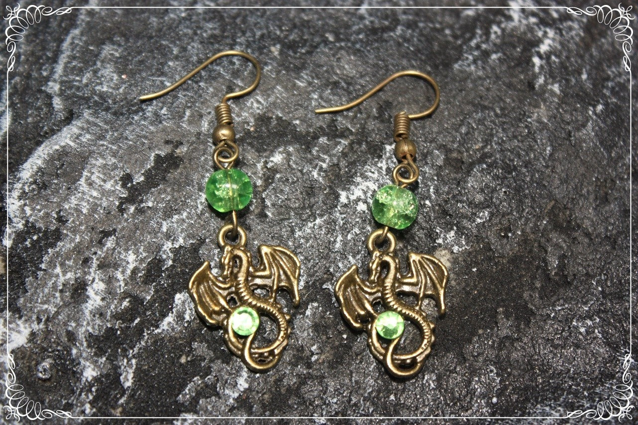Boucles d'oreilles "Dragons bronze"