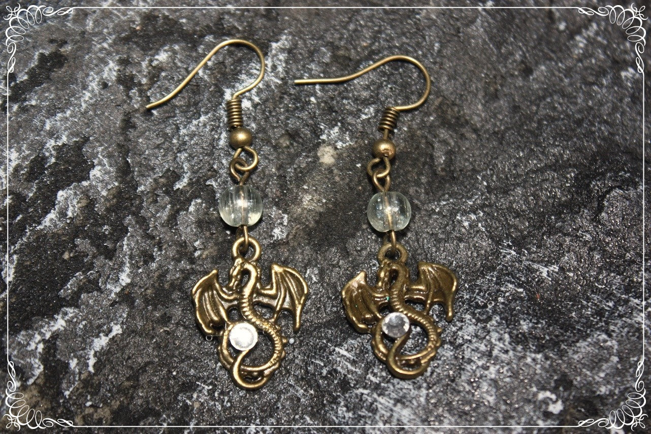 Boucles d'oreilles "Dragons bronze"