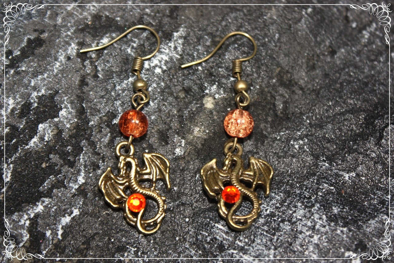 Boucles d'oreilles "Dragons bronze"
