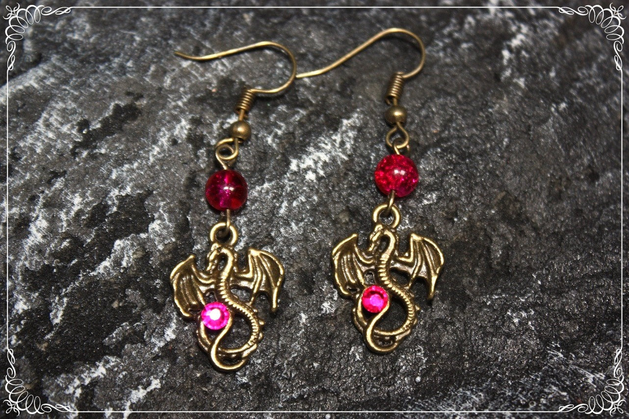 Boucles d'oreilles "Dragons bronze"