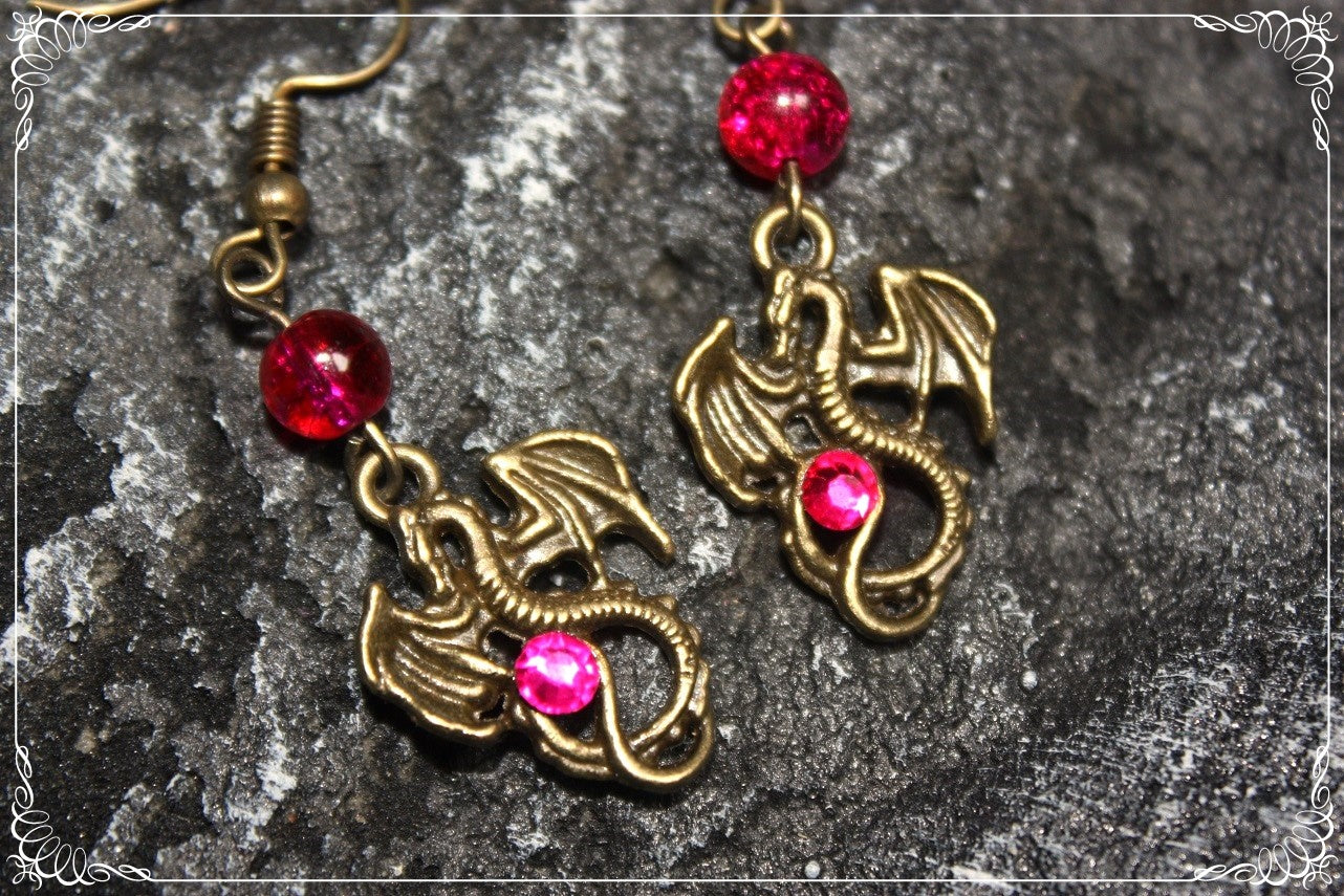 Boucles d'oreilles "Dragons bronze"