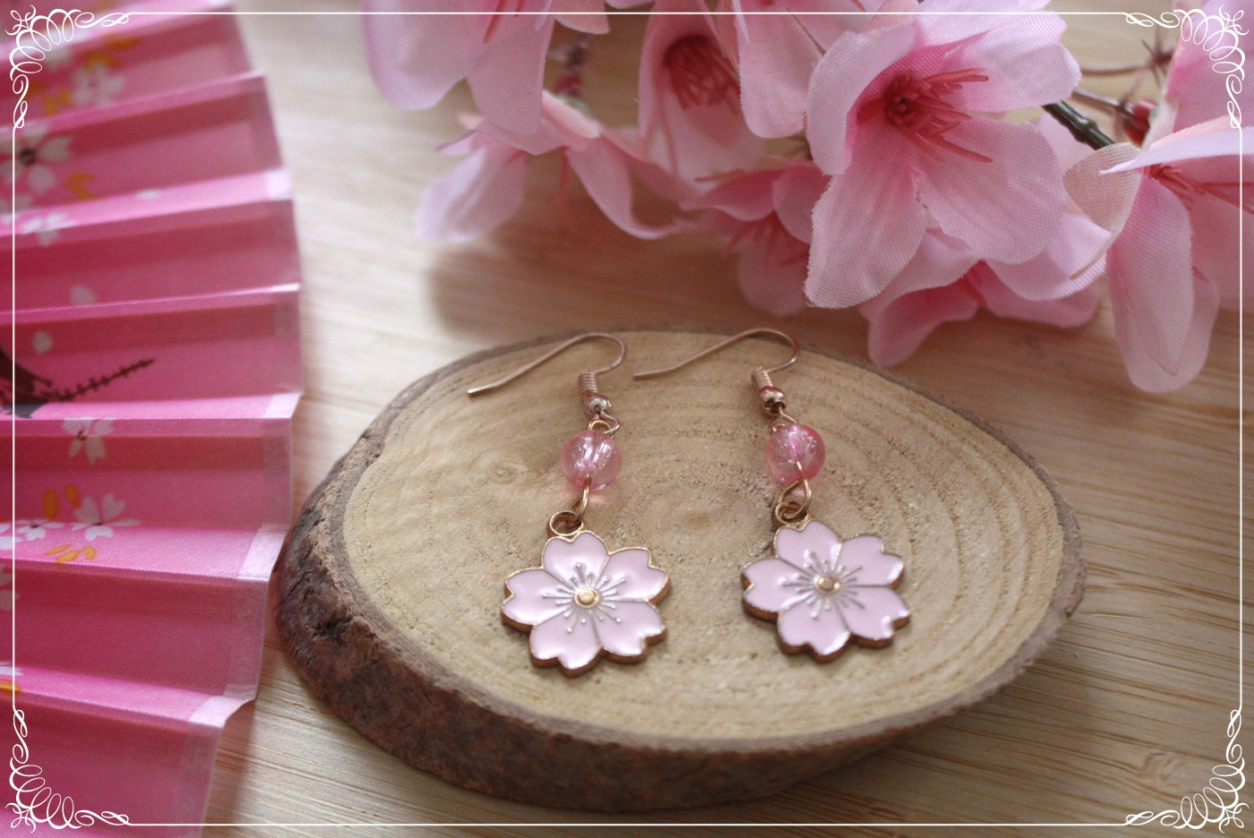 Boucles d'oreilles Japon "Mont Fuji - Carpes koï "