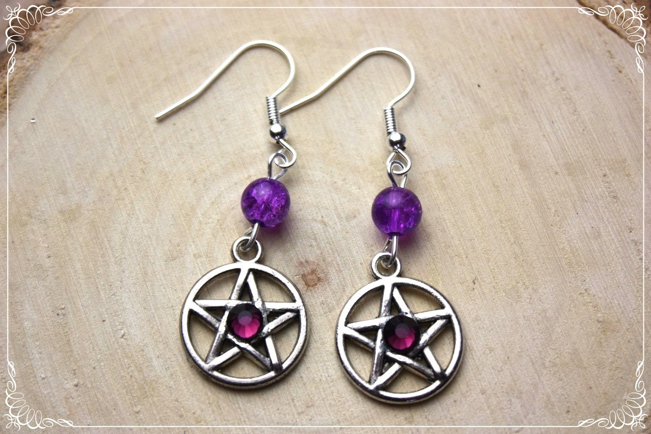 Boucles d'oreilles "Pentacles perles"