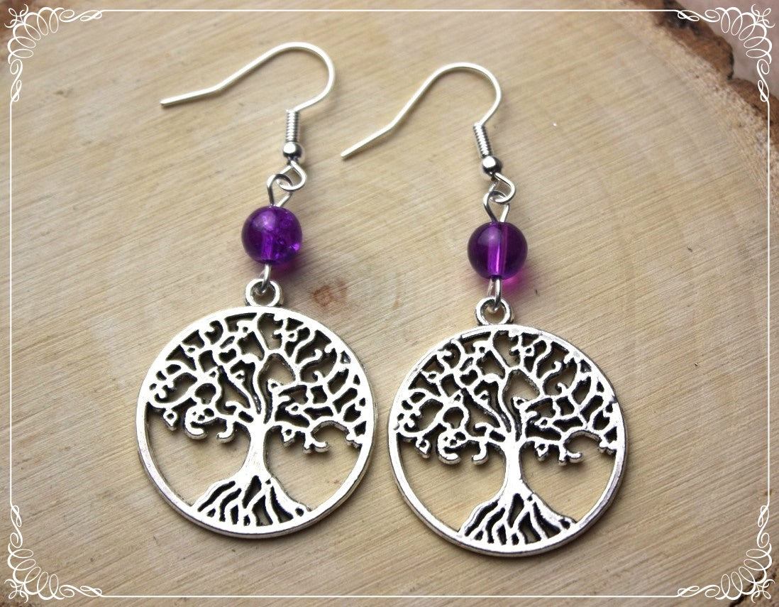 Boucles d'oreilles "Arbres Perles"