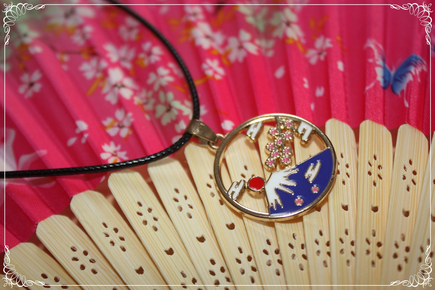 Pendentifs Japon "Mont Fuji - Carpes koï "