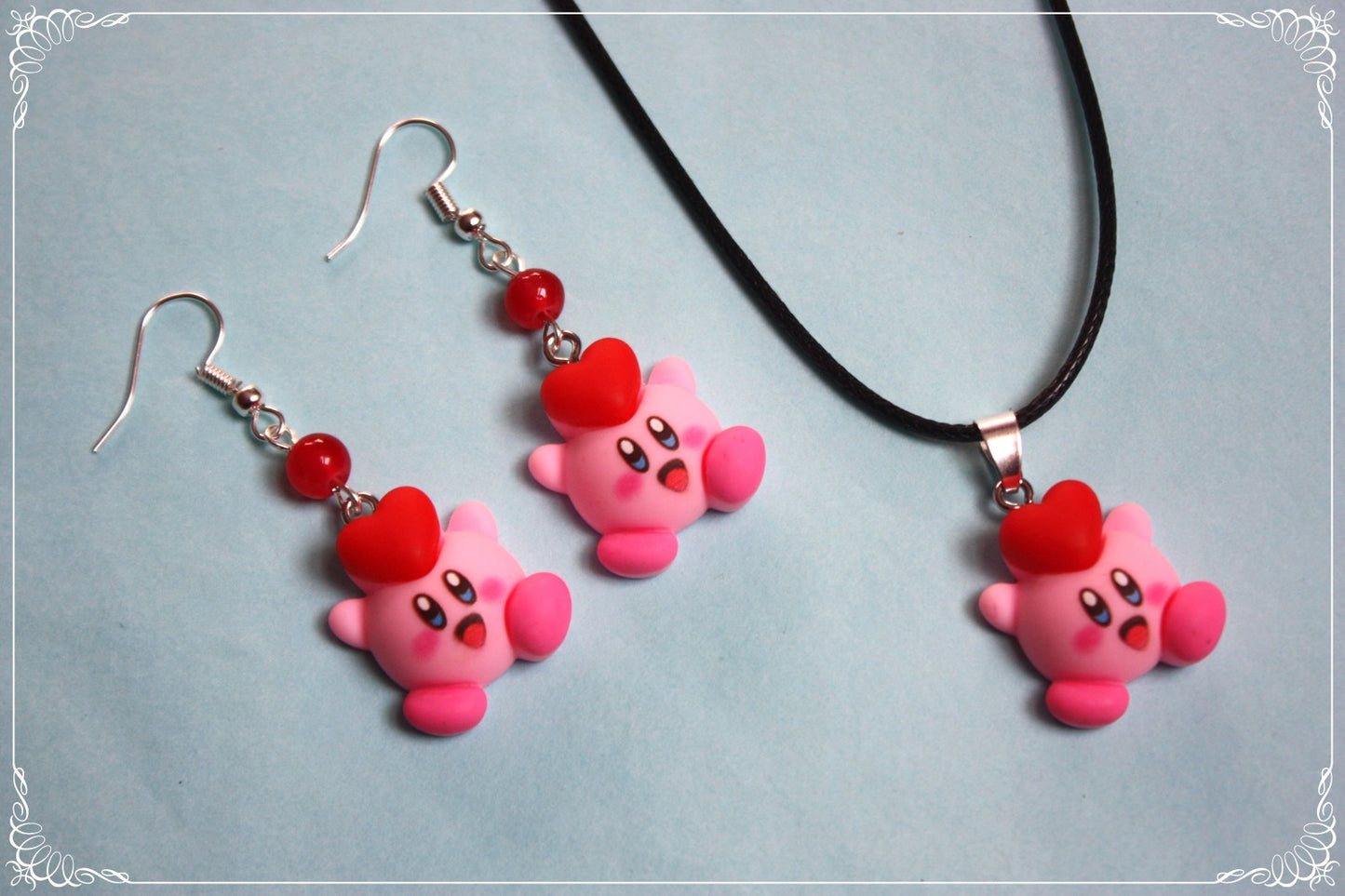 Boucles d'oreilles style "Kirby"