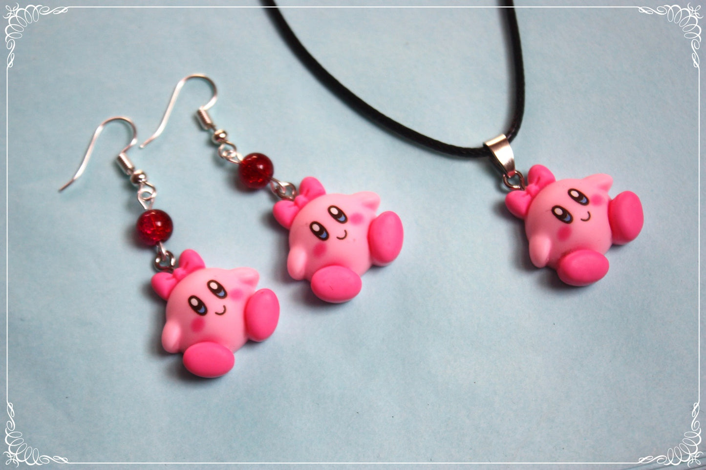 Boucles d'oreilles style "Kirby"