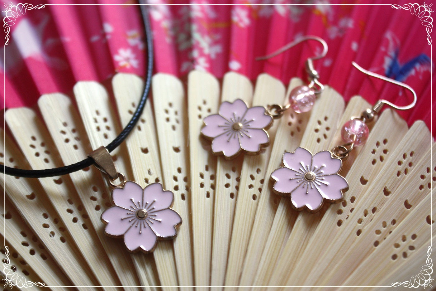Pendentifs Japon "Mont Fuji - Carpes koï "