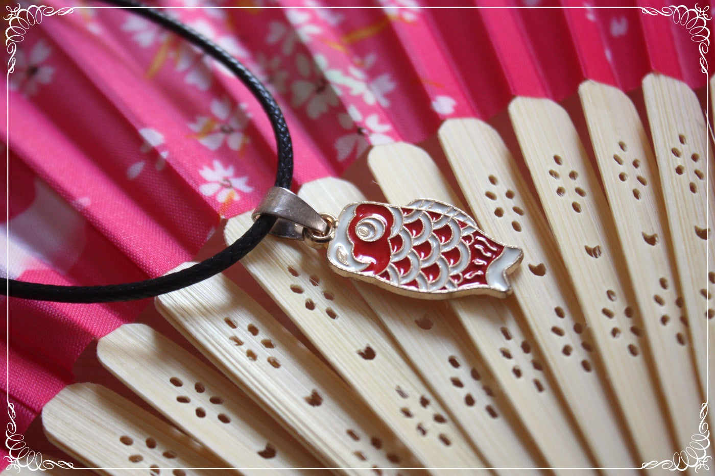 Pendentifs Japon "Mont Fuji - Carpes koï "
