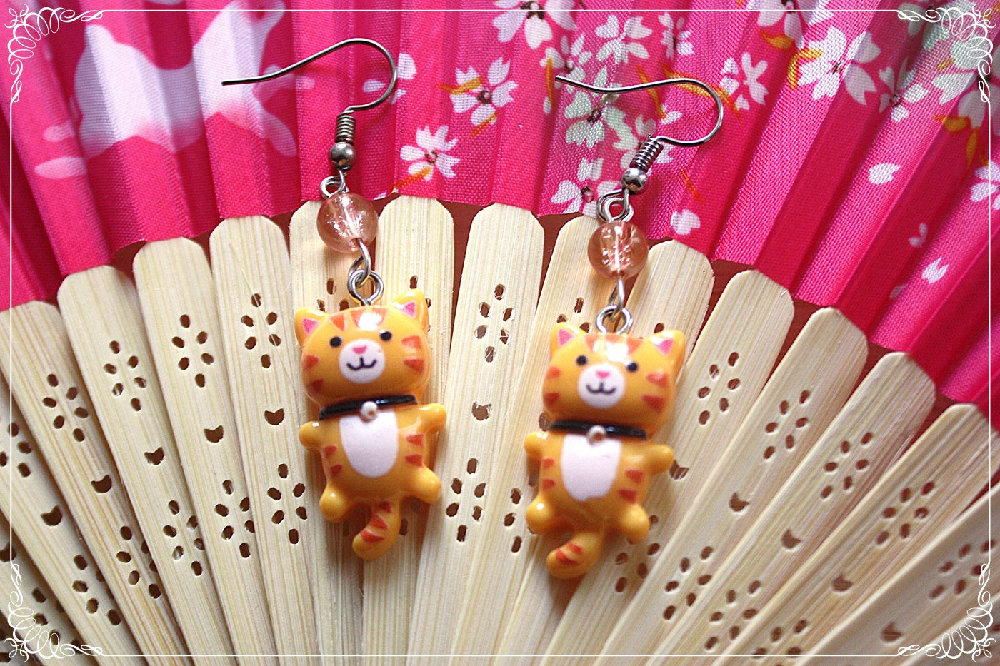 Boucles d'oreilles style japonais animé chats kawaii