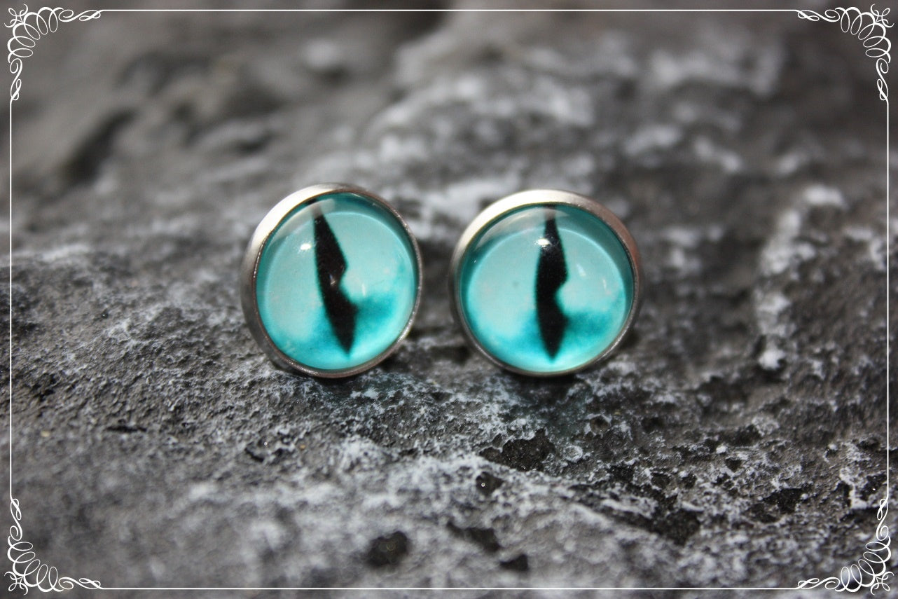 Boucles d'oreilles clous "Oeil de dragon"