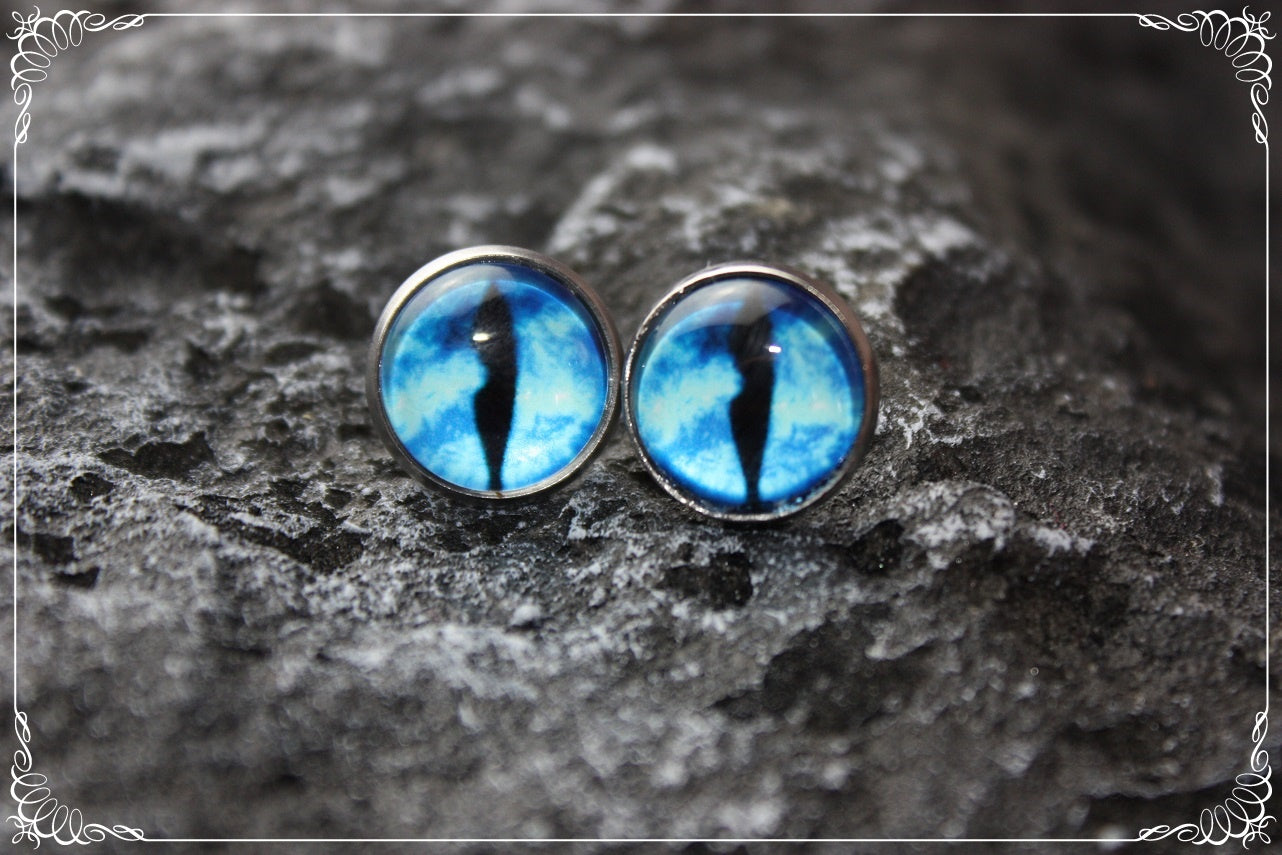 Boucles d'oreilles clous "Oeil de dragon"