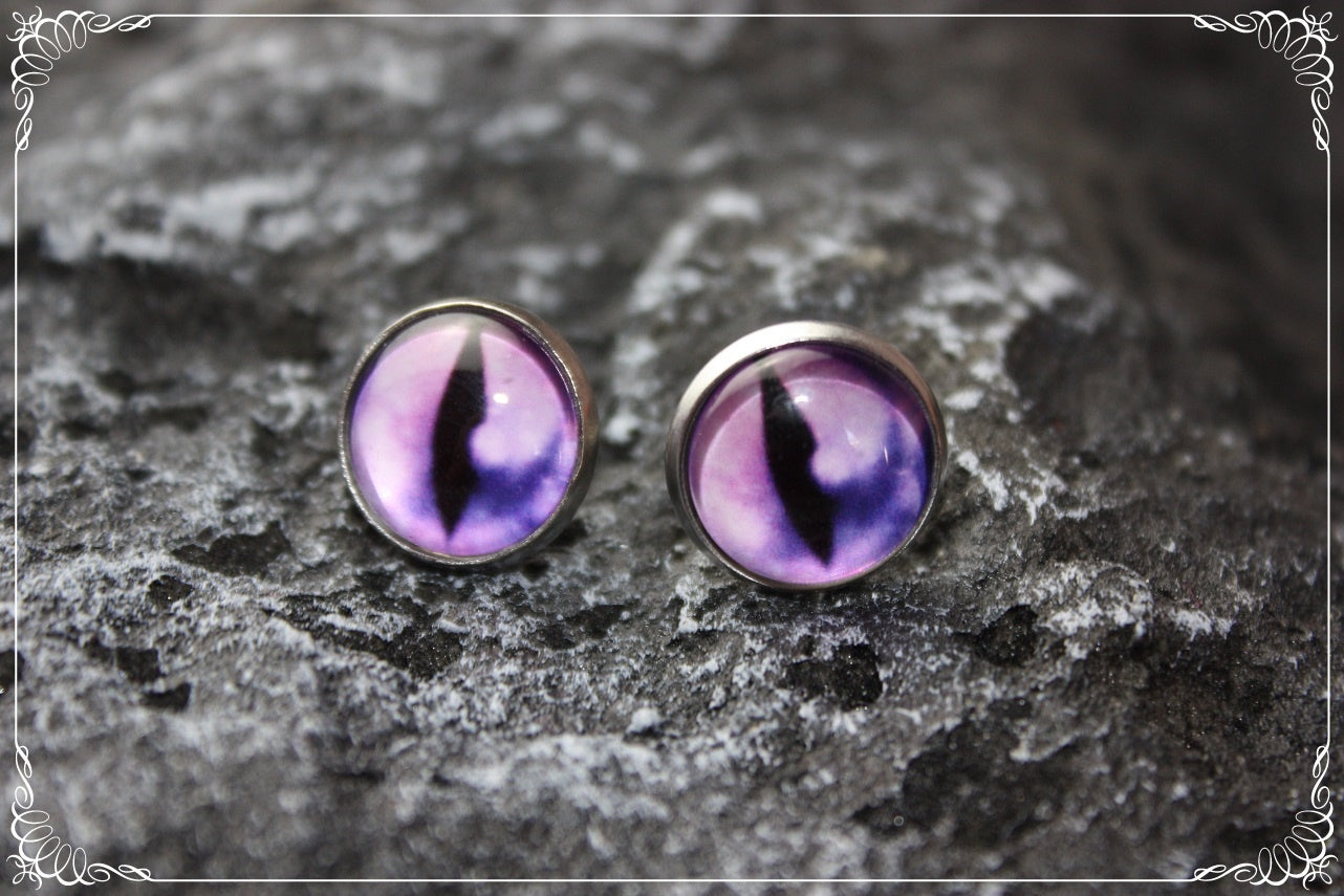 Boucles d'oreilles clous "Oeil de dragon"