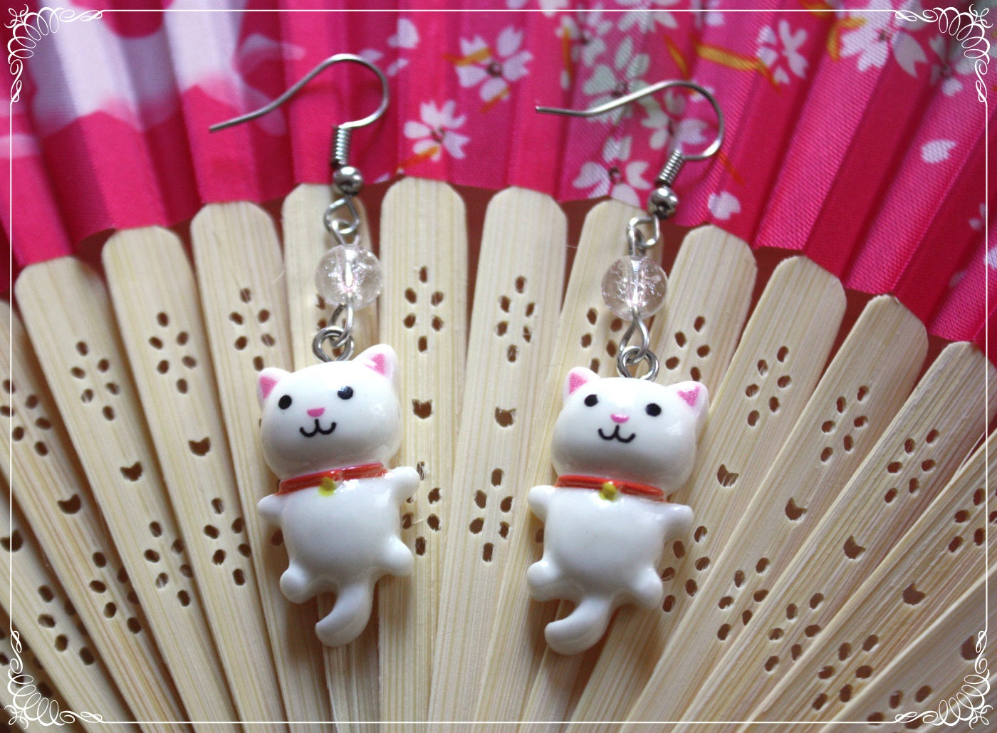 Boucles d'oreilles style japonais animé chats kawaii