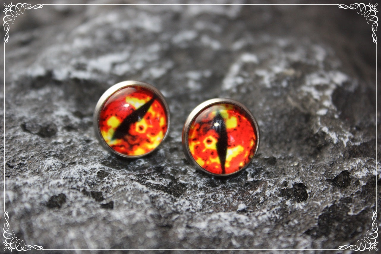 Boucles d'oreilles clous "Oeil de dragon"
