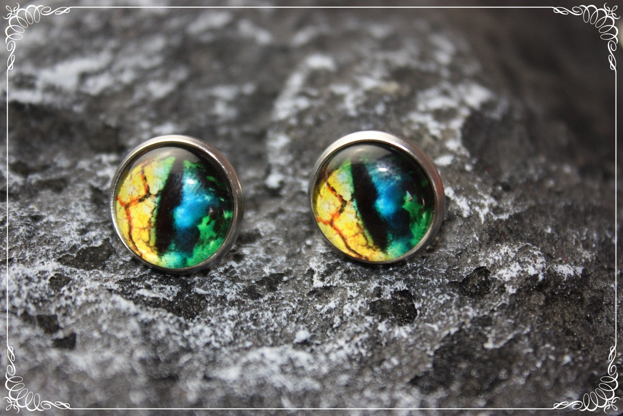 Boucles d'oreilles clous "Oeil de dragon"