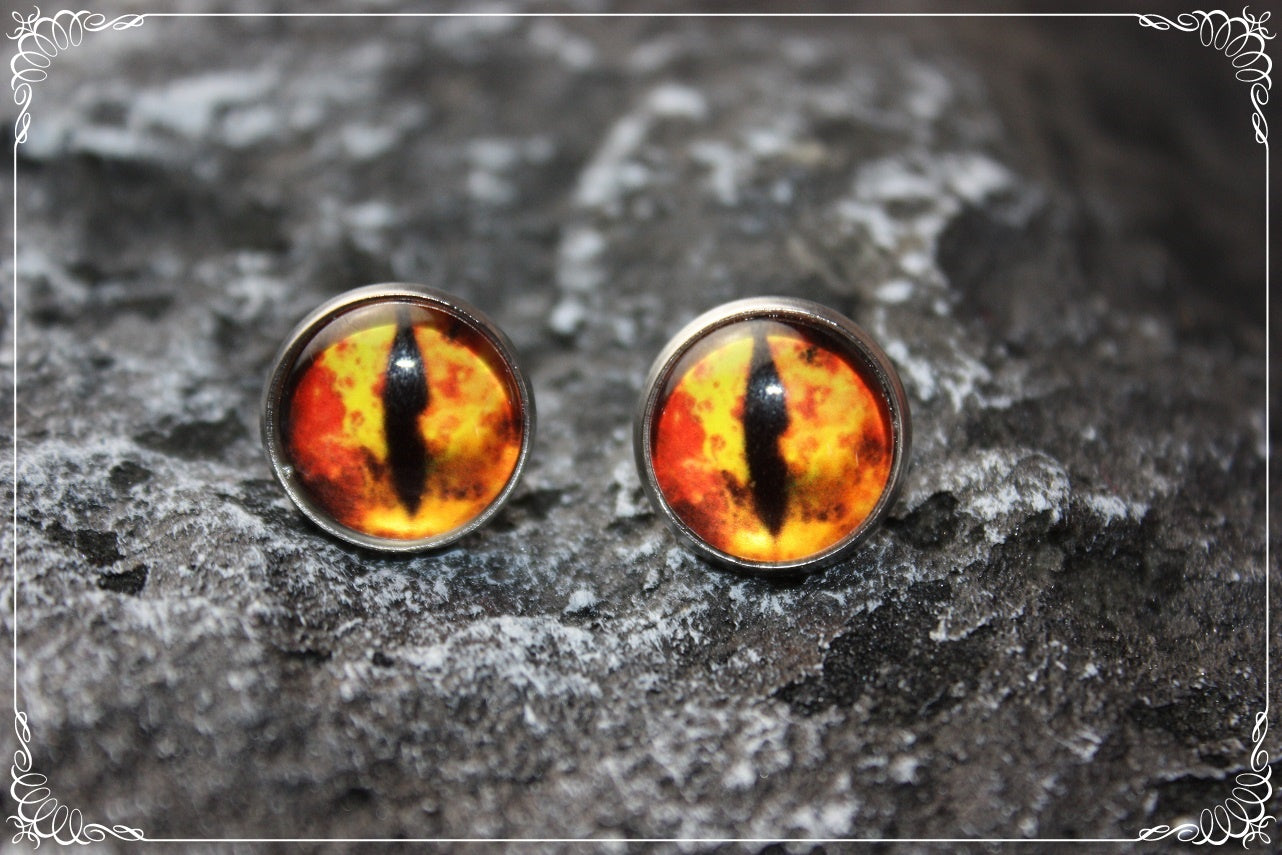 Boucles d'oreilles clous "Oeil de dragon"