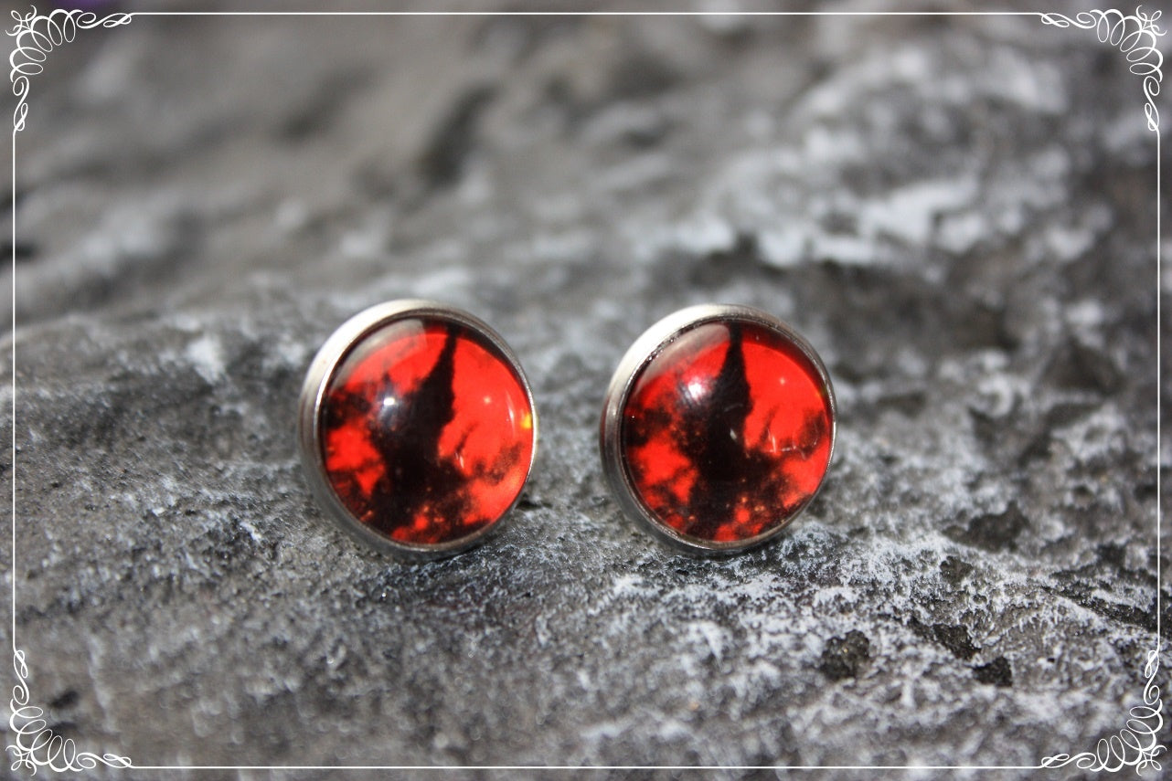 Boucles d'oreilles clous "Oeil de dragon"