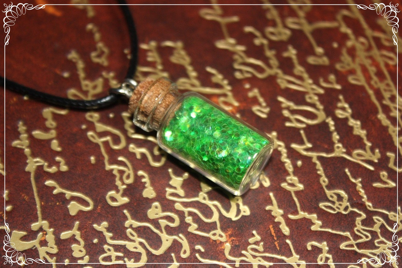 Pendentifs "Fioles vertes"