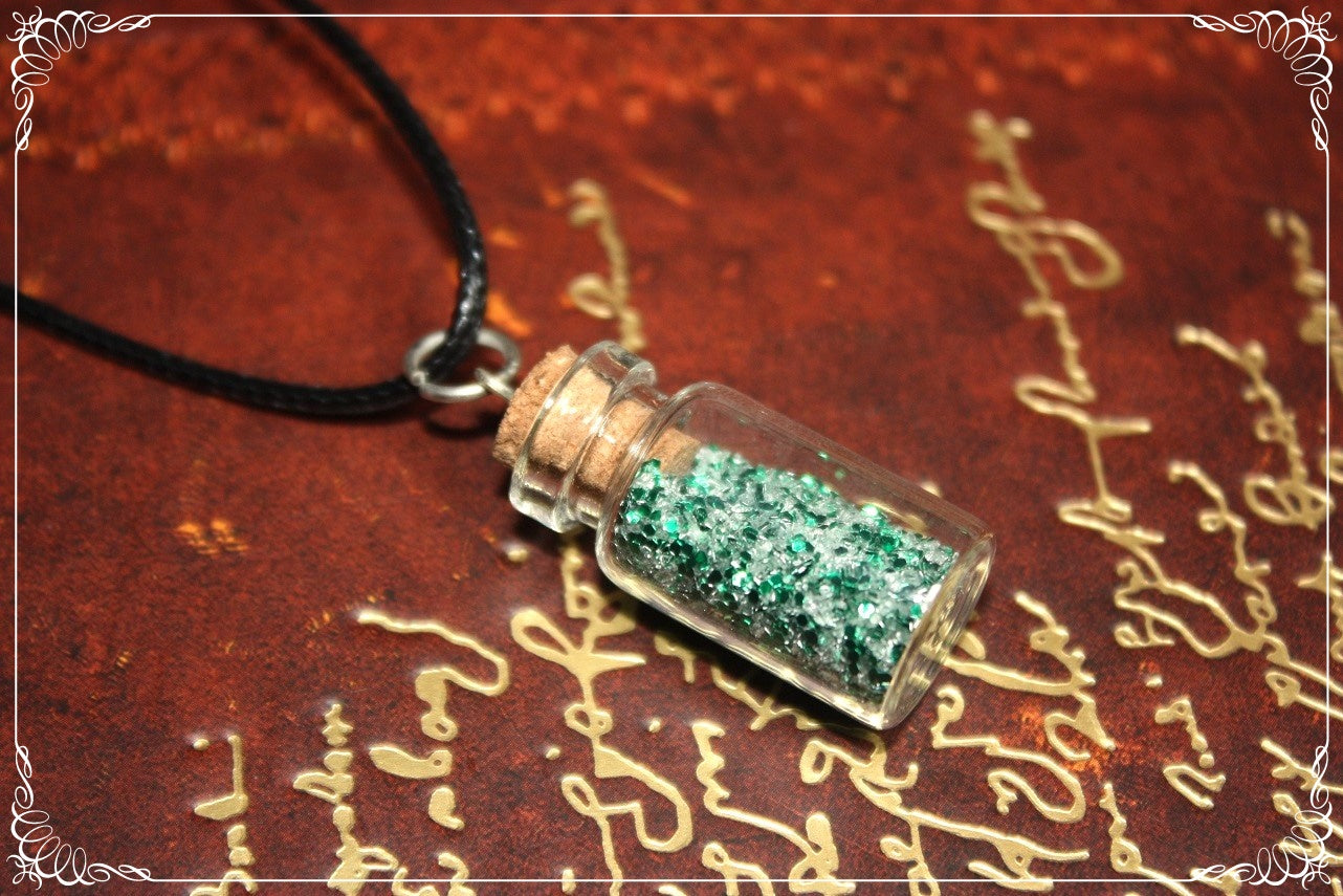 Pendentifs "Fioles vertes"