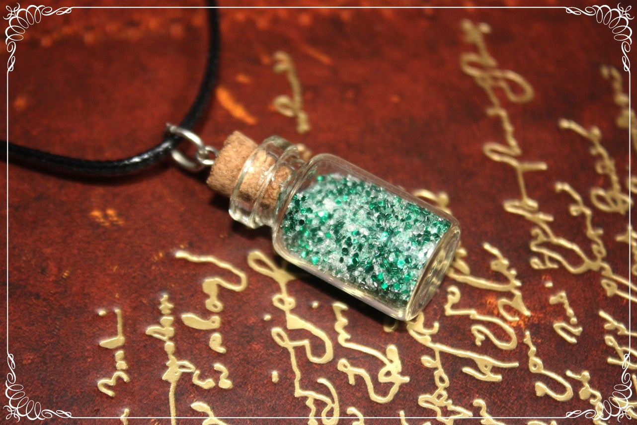 Pendentifs "Fioles vertes"