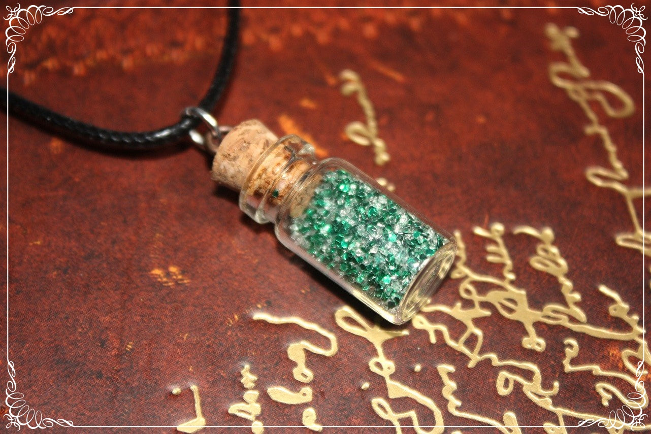 Pendentifs "Fioles vertes"