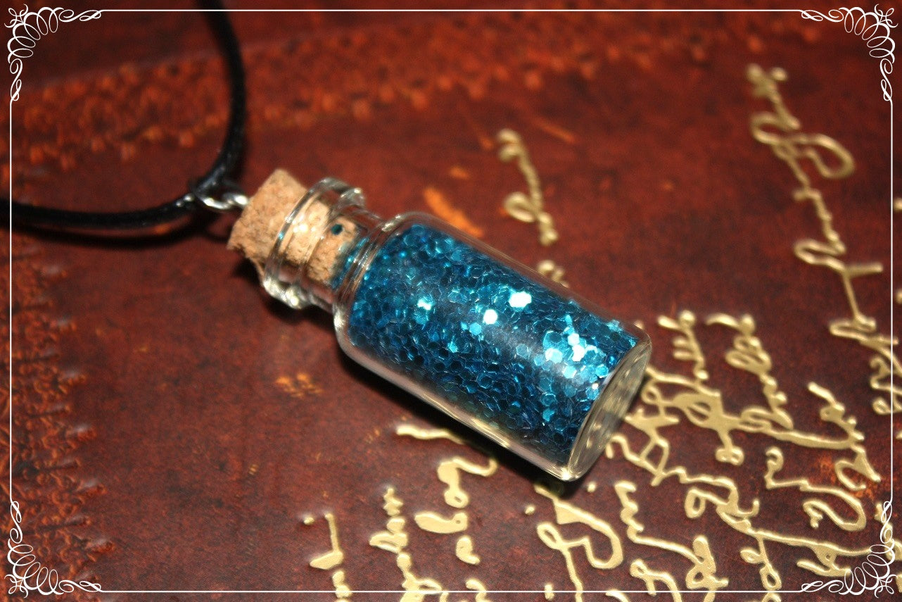 Pendentifs "Fioles bleues"