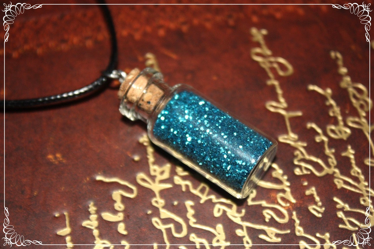 Pendentifs "Fioles bleues"