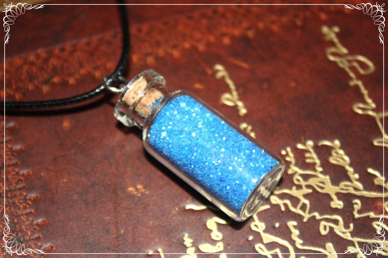 Pendentifs "Fioles bleues"