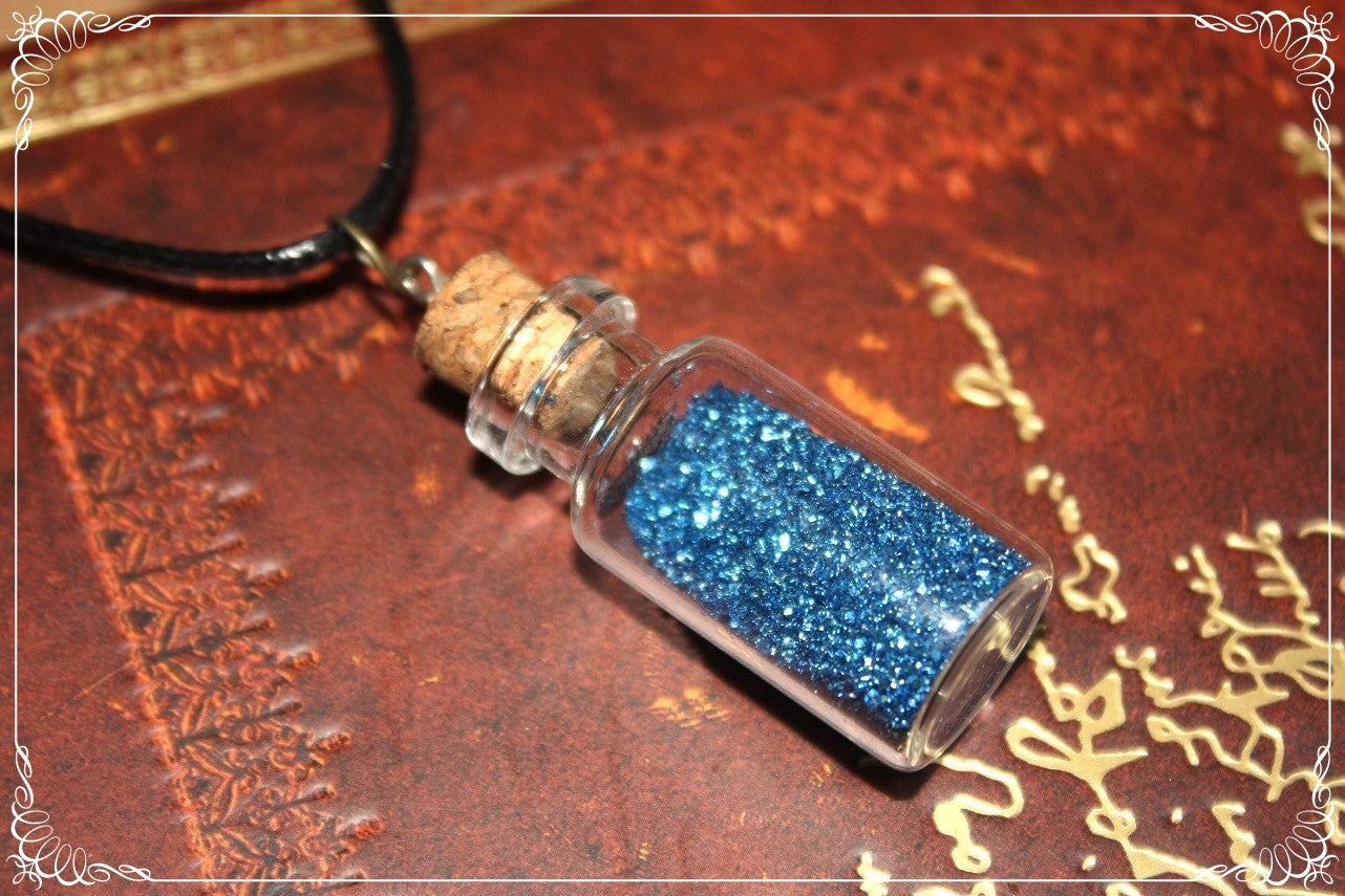 Pendentifs "Fioles bleues"