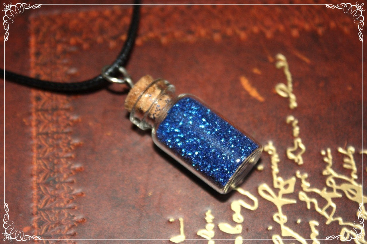 Pendentifs "Fioles bleues"