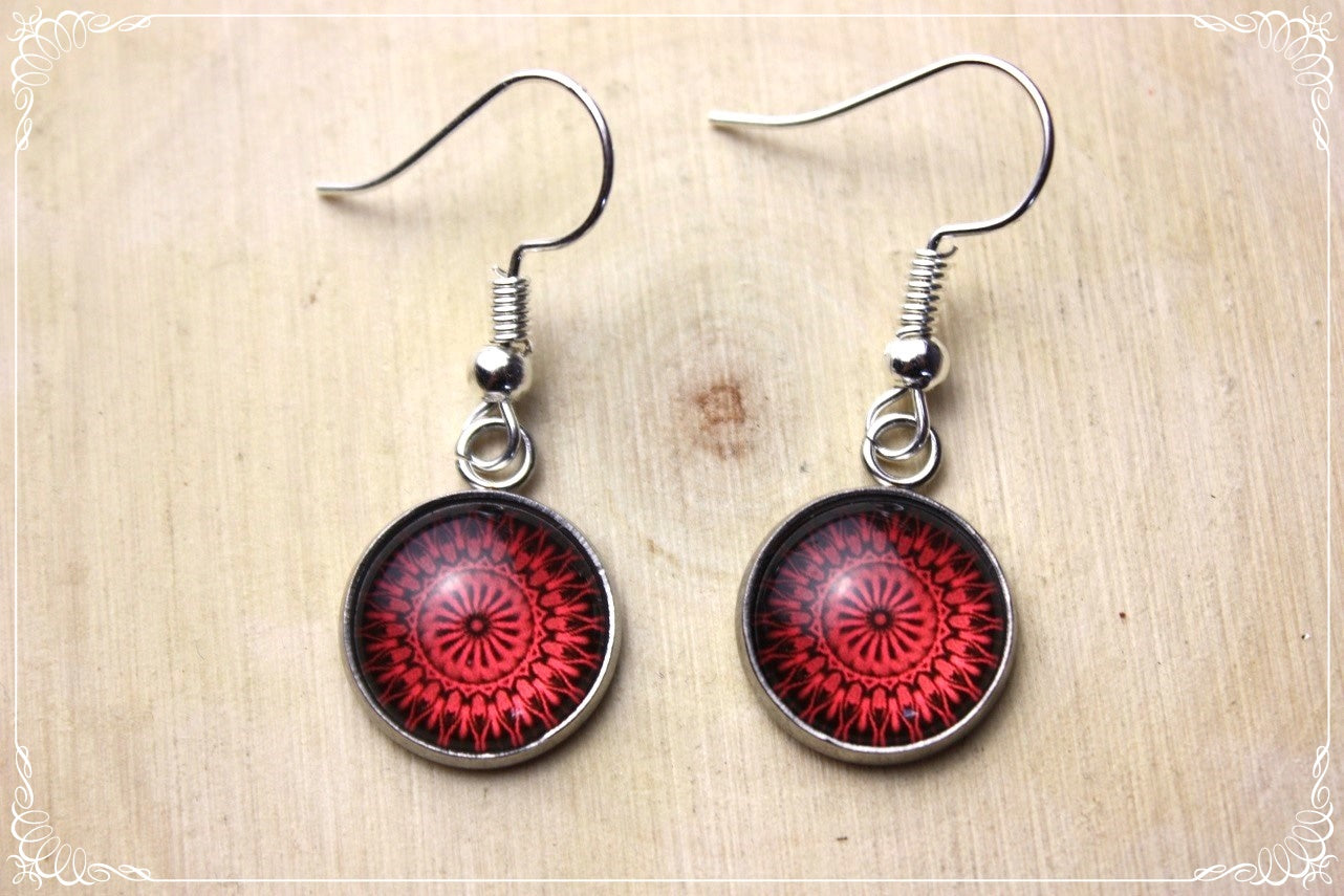 Boucles d'oreilles "Mandalas - Rouges "