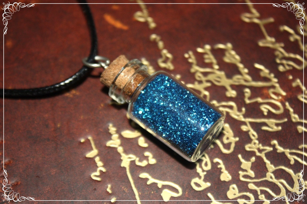 Pendentifs "Fioles bleues"