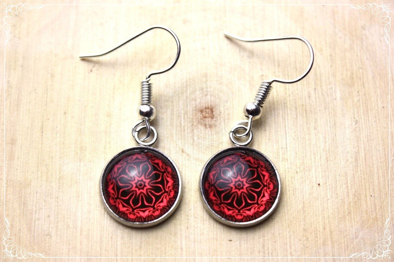 Boucles d'oreilles "Mandalas - Rouges "