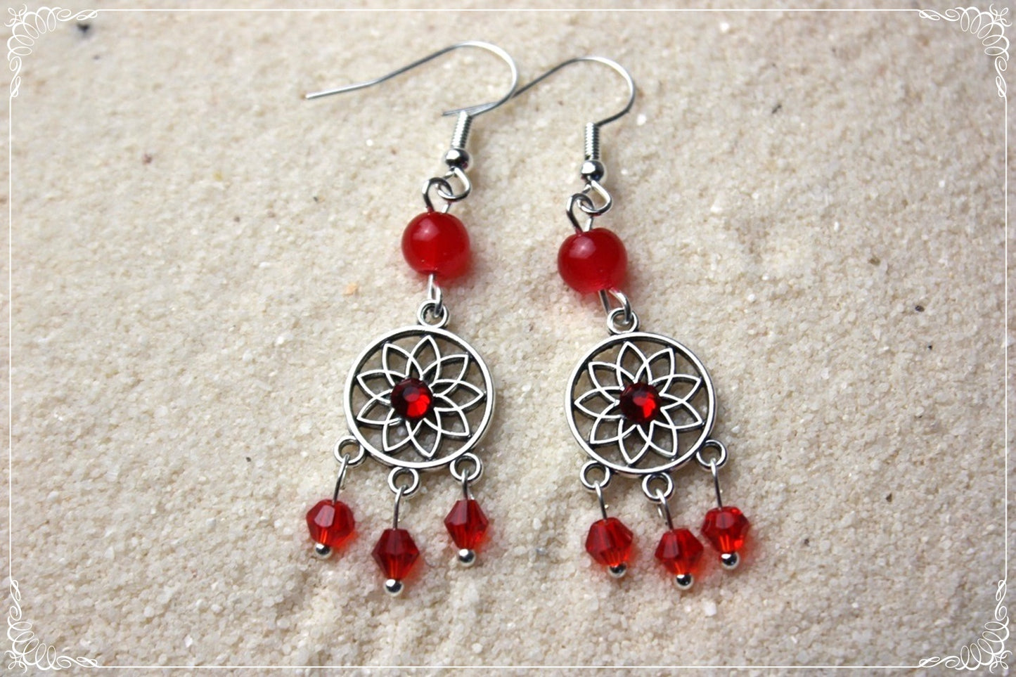 Boucles d'oreilles orientalisantes "Rosaces"