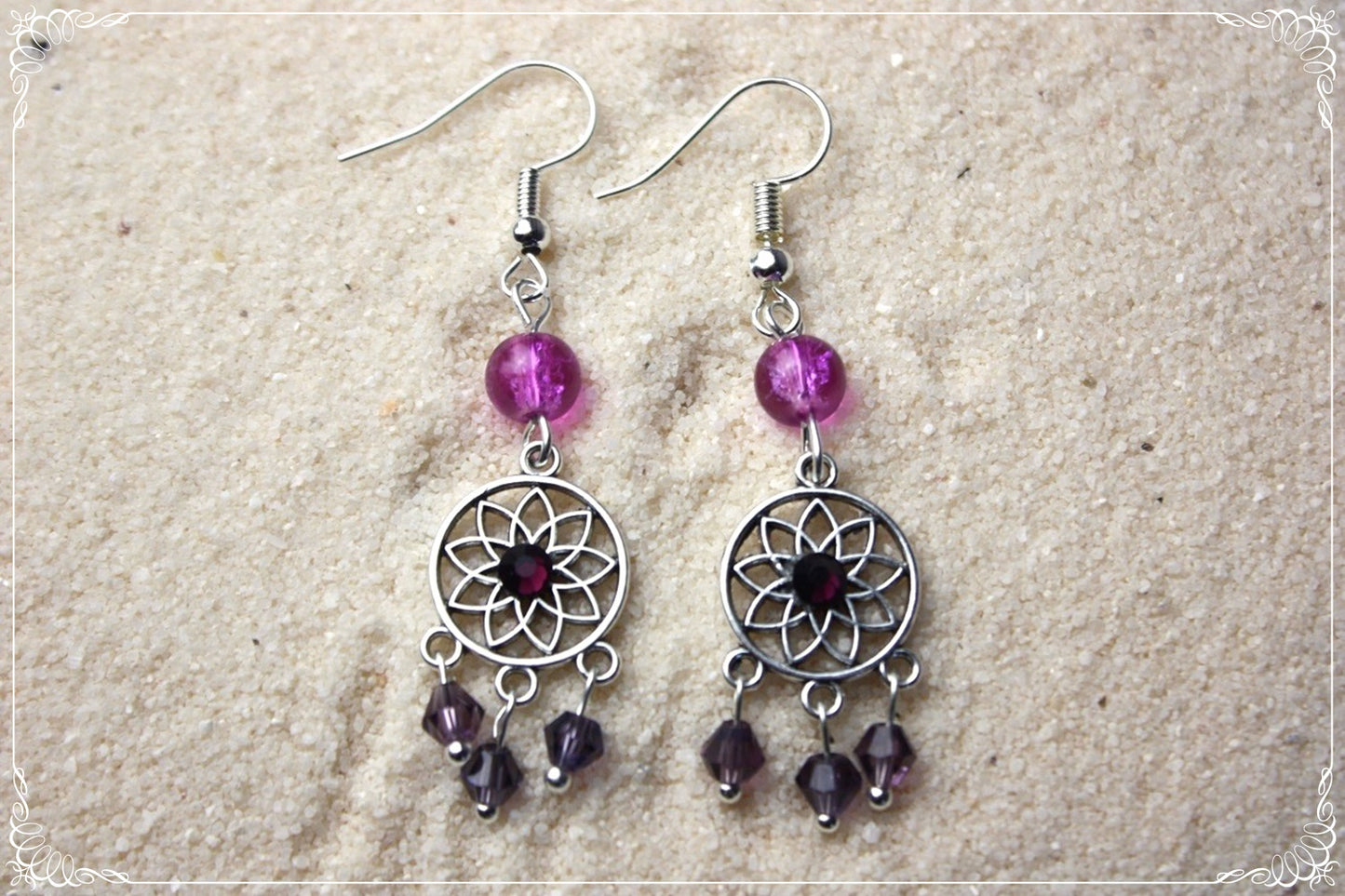 Boucles d'oreilles orientalisantes "Rosaces"