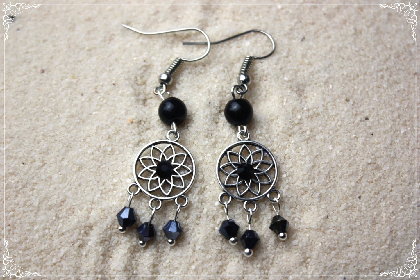 Boucles d'oreilles orientalisantes "Rosaces"