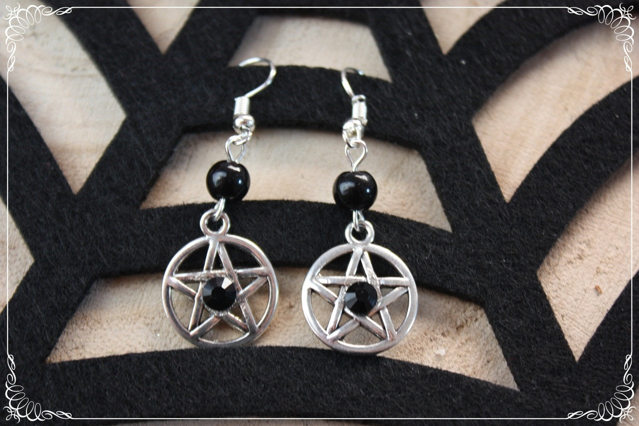 Boucles d'oreilles pendantes Halloween pentacles dents de vampire citrouille