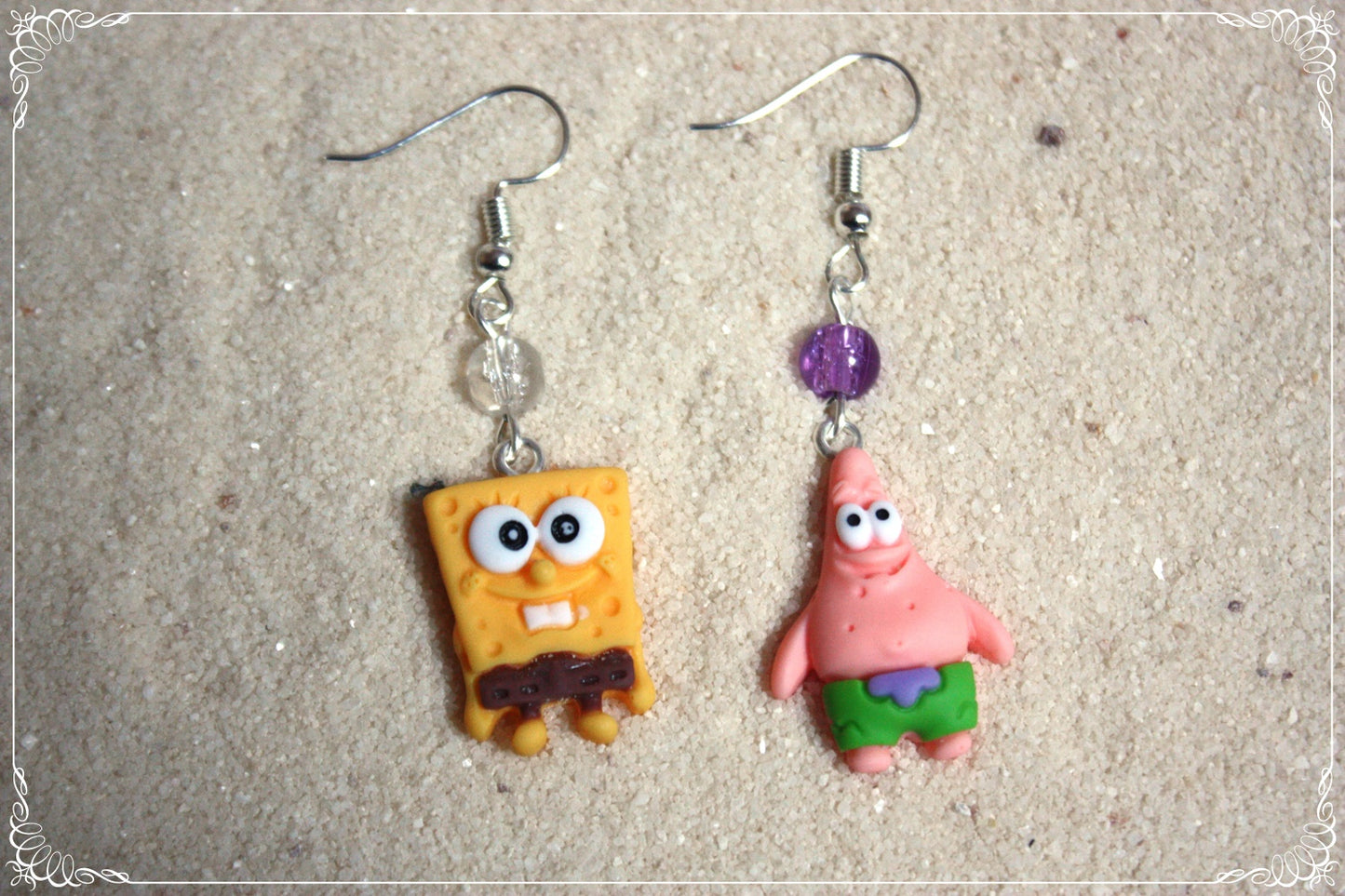 Boucles d'oreilles style "Bob l'éponge"